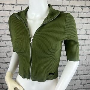 NWOT - Calvin Klein Cropped Top - Zip-Up